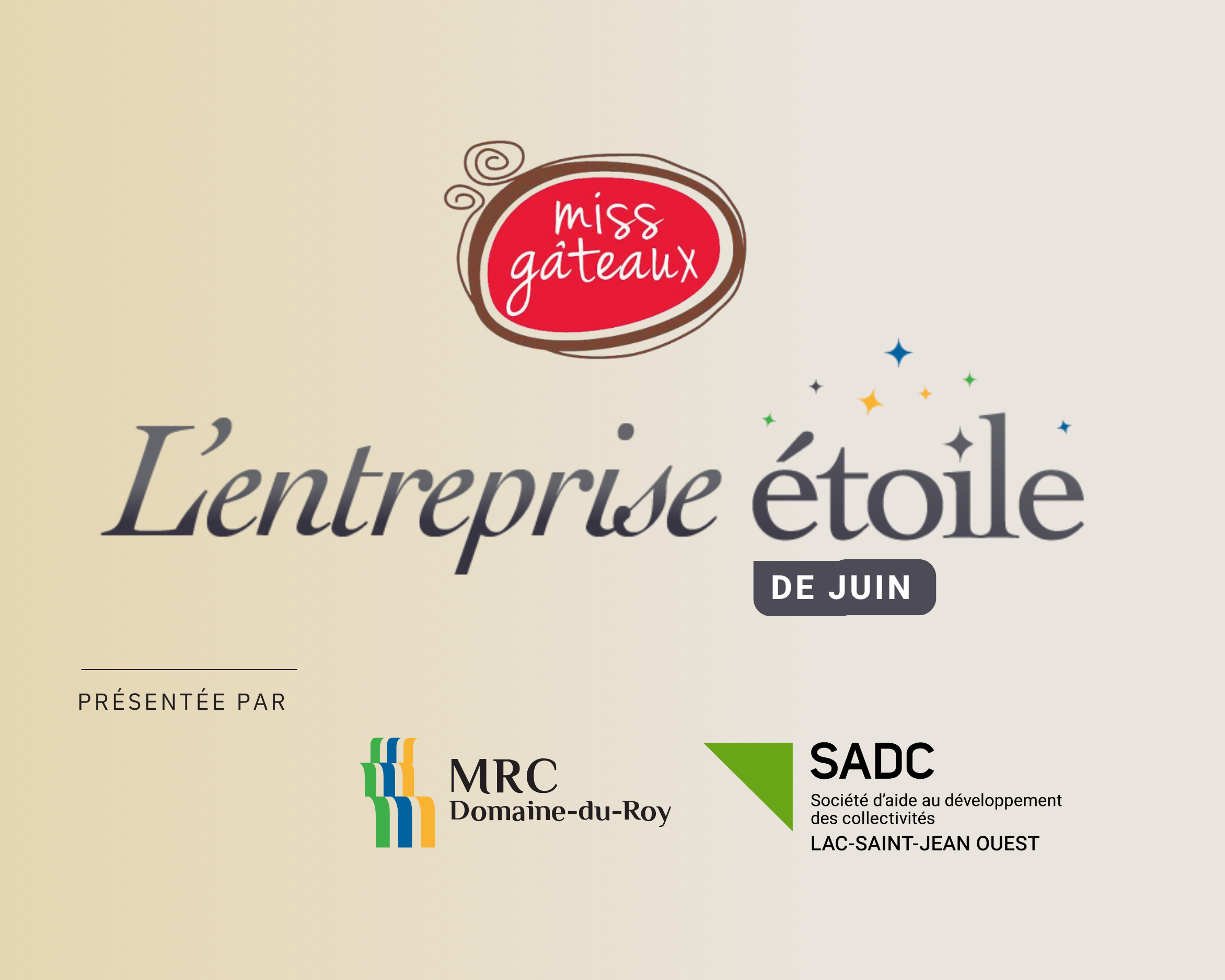 Entreprise étoile de juin | Miss Gâteaux