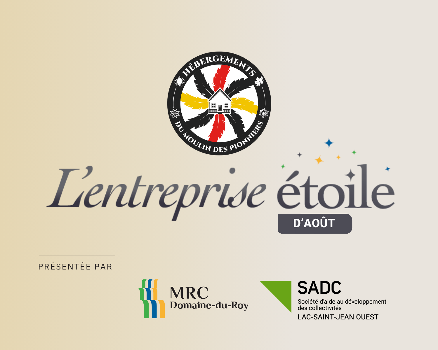 Entreprise étoile d&rsquo;août | Les Hébergements des Pionniers